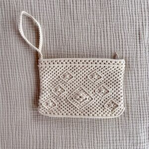 Vintage Macrame Zippered Pouch